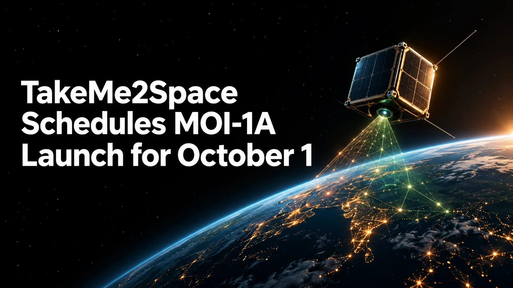 TakeMe2Space Schedules MOI-1A Launch for October 1